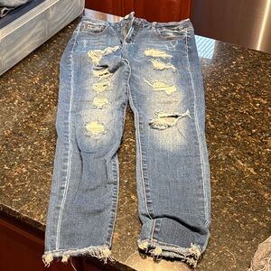 KanCan Blue Distressed Skinny Jeans